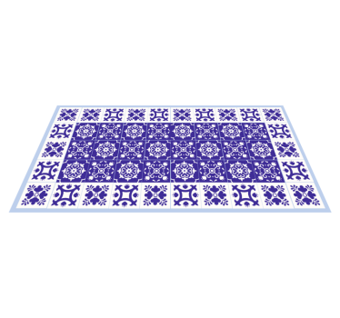 Blue Ceramic Pattern bathroom mat - TenStickers