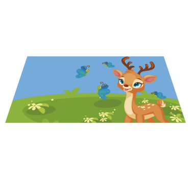 Cute cartoon deer kids vinyl carpet - TenStickers