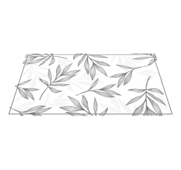 Grey leaves on white background vinyl rug contemporary rugs - TenStickers