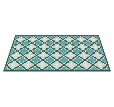 Retro tiles pattern vinyl rug contemporary rugs - TenStickers