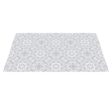 white grey flowery shapes contemporary rugs - TenStickers