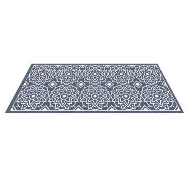 Mosaic ethnic pattern blue kitchen vinyl rug - TenStickers