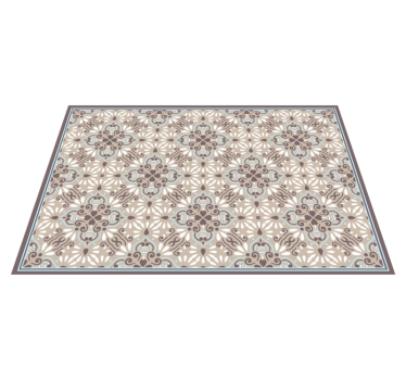 Beige white mosaic vinyl rug tile mat - TenStickers