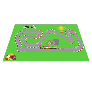Racing car track mat - TenStickers