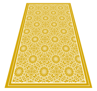 Vintage shape yellow retro rug - TenStickers