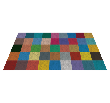vinyl rug colourful blocks bedroom carpet - TenStickers