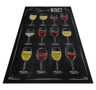 Types Wine Guide kitchen mat - TenStickers