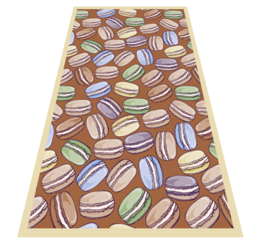 vinyl rug for kitchen macarons contemporary rugs - TenStickers