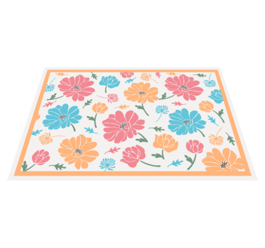 Colourful Flowers vinyl rug - TenStickers
