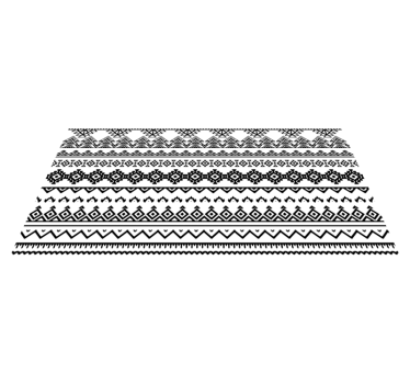 Ethnic black and white print geometric carpets - TenStickers