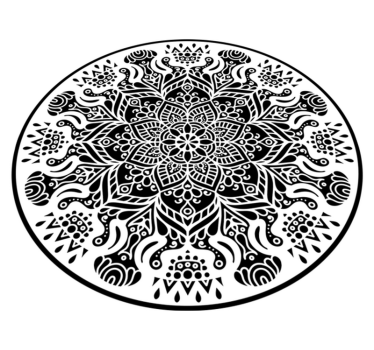 Black and white mandala mandala mat - TenStickers