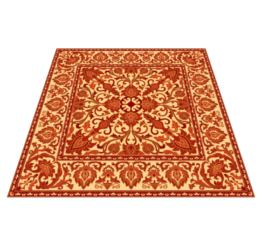 Red old-school pattern retro rug - TenStickers