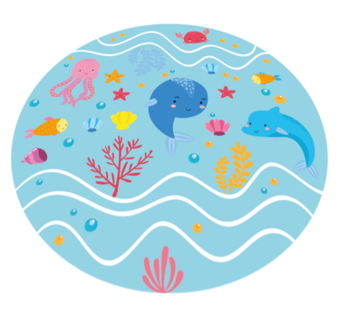Fun sea animals animal mat - TenStickers