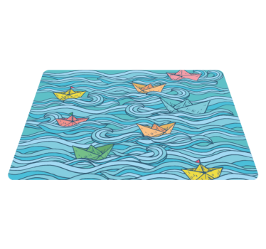 Sailing Paper Boats kids carpet - TenStickers
