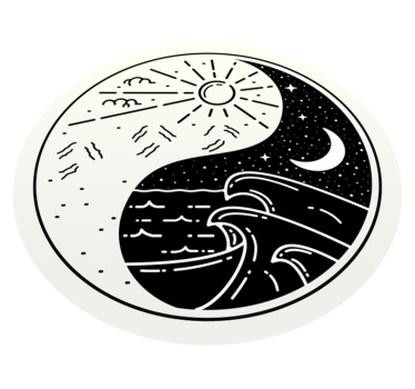 Yin yang sun and moon contemporary rugs - TenStickers