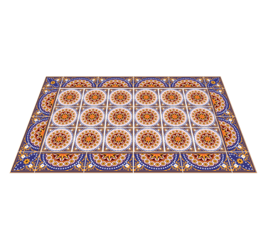 Vinyl rug kitchen shapes multicolor tile mat - TenStickers
