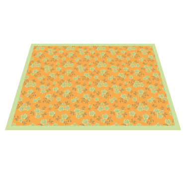 Vintage flowers yellow colour flower rug - TenStickers