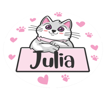 Children's customizable vinyl rug with cat personalised vinyl rug - TenStickers