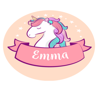 hand drawn unicorn with personalised name personalised vinyl rug - TenStickers