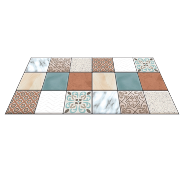 Ornamental ceramic floor tiles tile mat - TenStickers