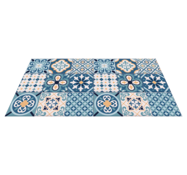Realistic coloured floor tiles tile mat - TenStickers