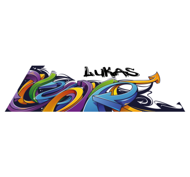 Graffiti colourful banner personalised vinyl rug - TenStickers