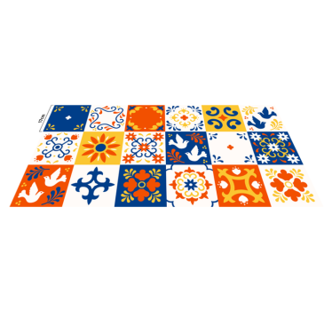 mexican tiles pattern contemporary rugs - TenStickers