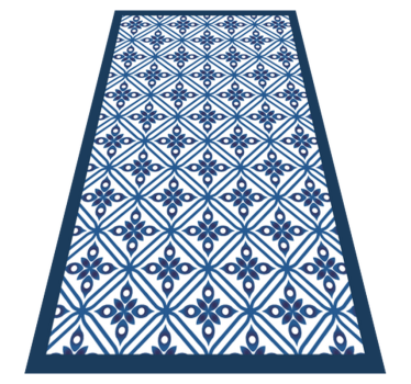 Japanese blue and white pattern tile mat - TenStickers