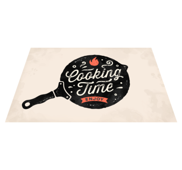 Cooking Time Enjoy kitchen mat - TenStickers