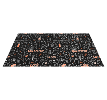 Bon apetit pattern kitchen flooring - TenStickers