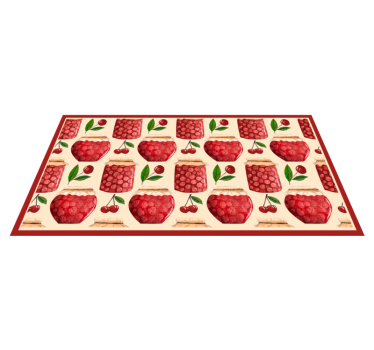 Cherry Jam Motif kitchen mat - TenStickers