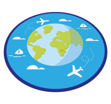 Round modern map vinyl map rug - TenStickers