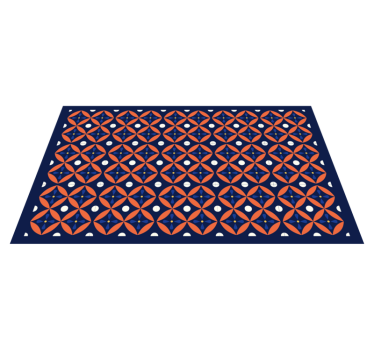 Dark blue textures tiles mosaic vinyl flooring - TenStickers