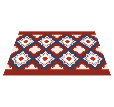Red Vintage Tiles mosaic vinyl flooring - TenStickers