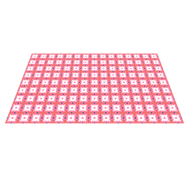 Floral colorful tiles mosaic vinyl flooring - TenStickers