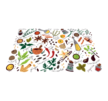 Spices Illustration Design kitchen mat - TenStickers