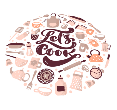 Let's cook kitchen vinyl carpet - TenStickers