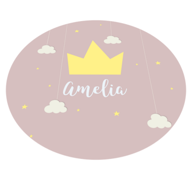 Customizable princess crown vinyl rug - TenStickers