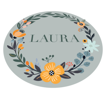 Personalized Floral Design custom floor mat - TenStickers