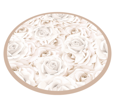 Elegant white roses bedroom carpet - TenStickers