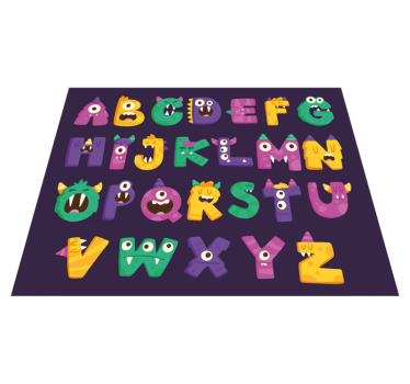 cartoon monster alphabet alphabet rug - TenStickers