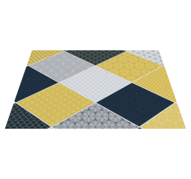 Yellow patterned lines geometric vinyl carpets - TenStickers