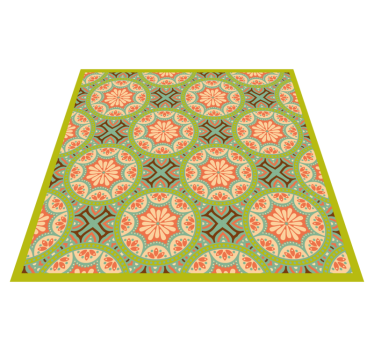 Square Persian green mosaic vinyl flooring - TenStickers