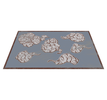 Ornate Cloud Motifs bedroom carpet - TenStickers