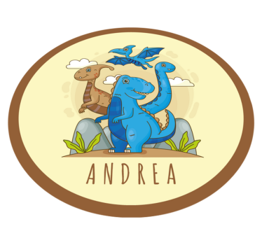 dinosaur world with name personalised vinyl rug - TenStickers