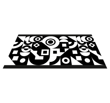 Geometric black and white pattern carpet runners for halls - TenStickers