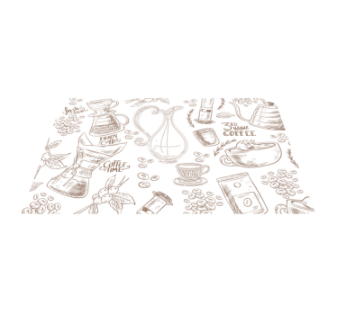Coffee Sketches kitchen mat - TenStickers