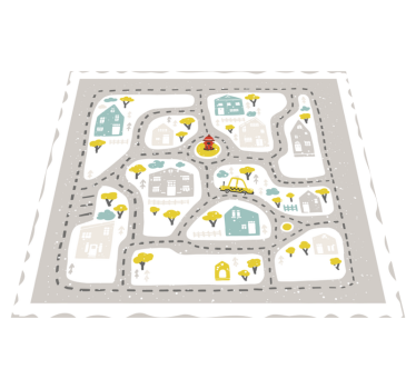 snowy city landscape with roads road mat - TenStickers