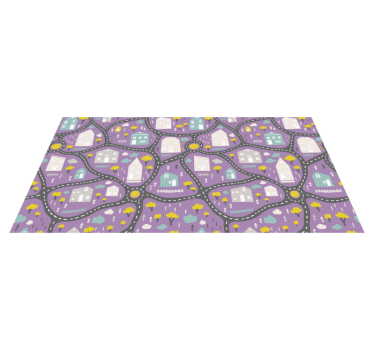 Route Map Play road map rug - TenStickers