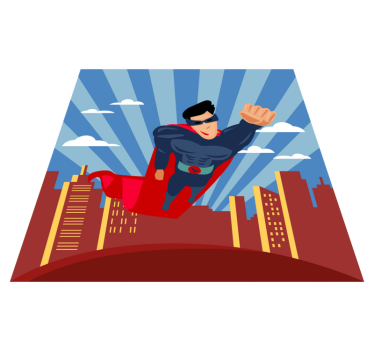 superhero flying  kids vinyl carpet - TenStickers